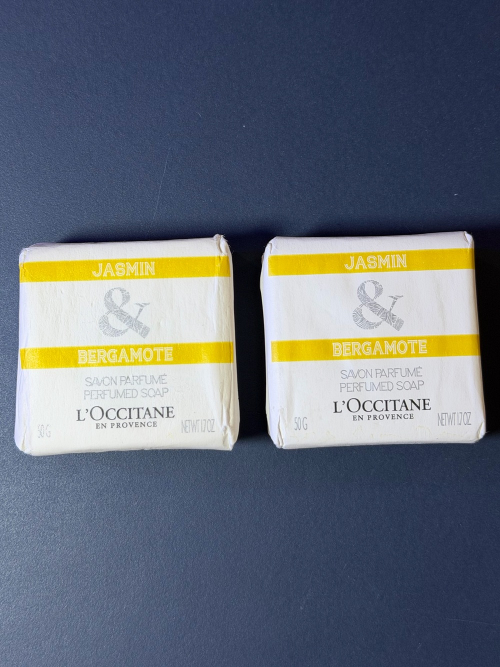 L'OCCITANE Jasmin & Bergamote Perfumed Soap Bars - White & Yellow